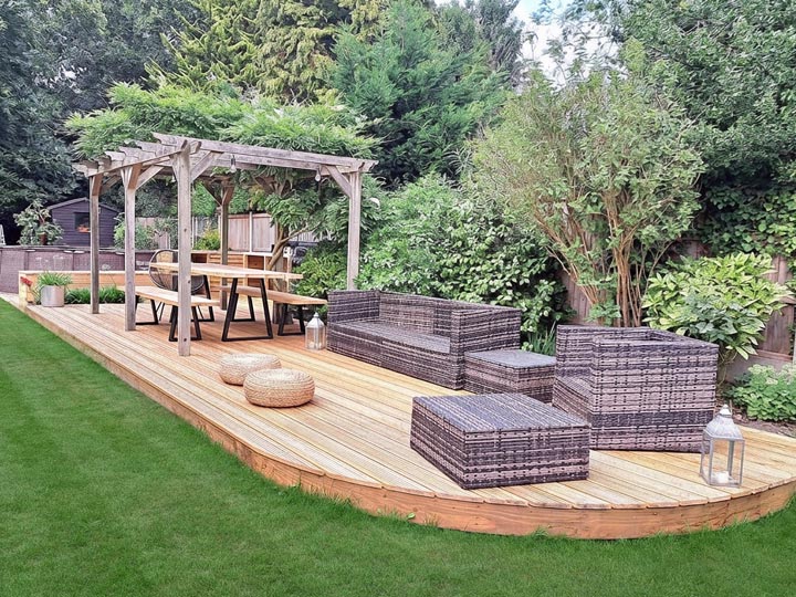 Garden decking installation by local handyman