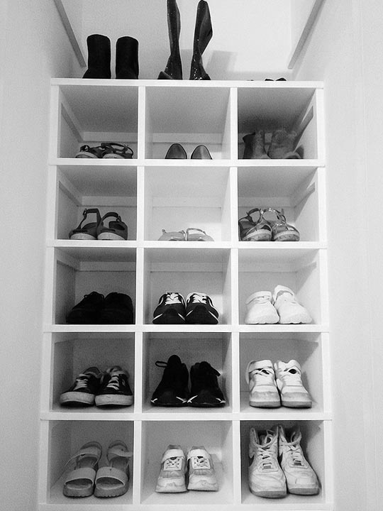 Built-in shoe storage unit project