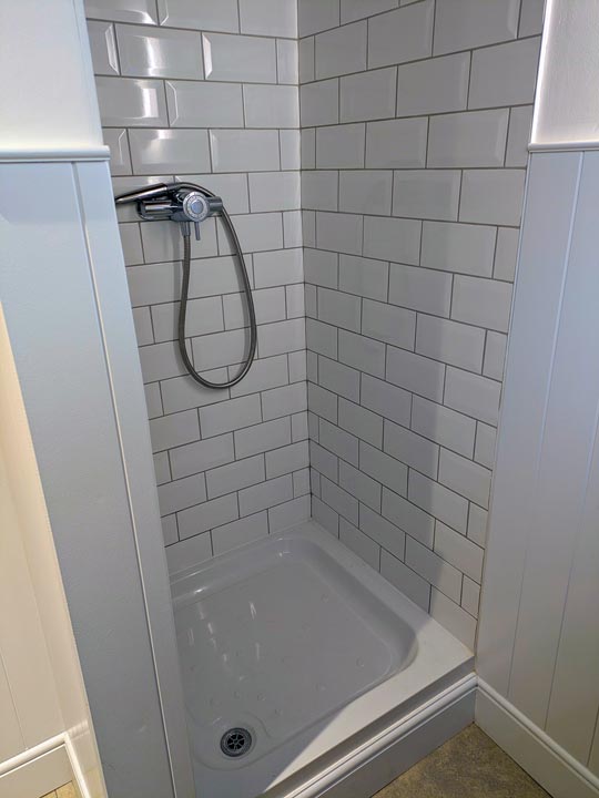 Bathroom shower tiling installation